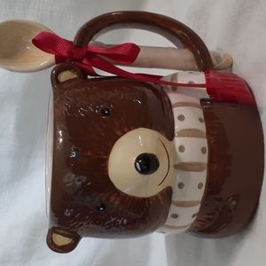 Holiday Time Large 23 .3oz. Bear Mug With Spoon